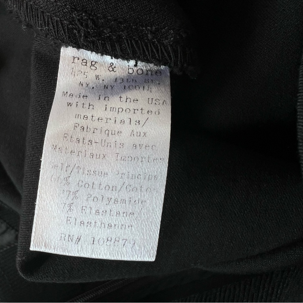 RAG & BONE Simone Black Pull On Cropped Slim Fit Dress Pants 6 - Picture 7 of 7